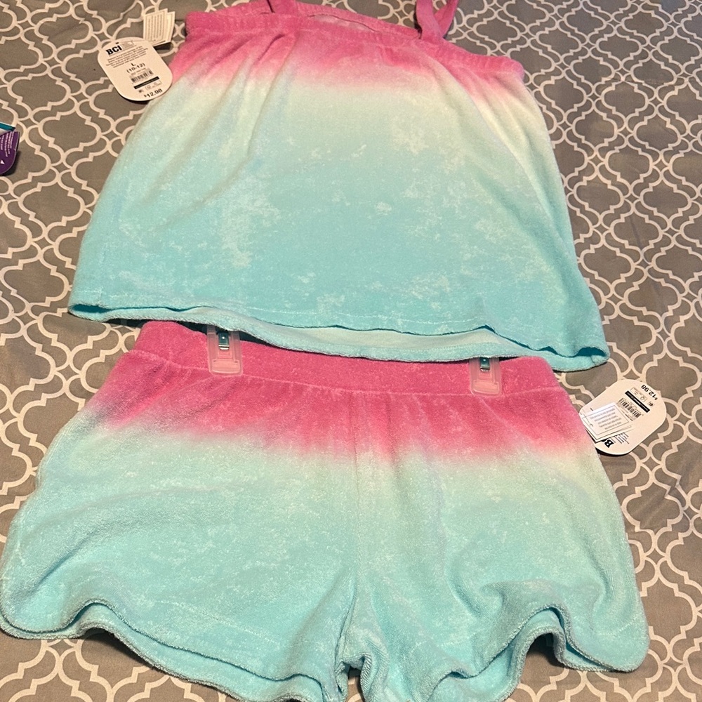 Wonder Nation Pink and Blue Short Set